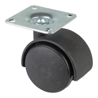 BS Kunststoff-Doppelrolle F75 40 schwarz m. Platte