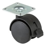 BS Kunststoff-Doppelrolle F85 40 Feststel. + Platte