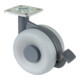 BS Rollen Kunststoff-Doppelrolle m.Feststeller 75mm 50kg m.FeststellerPUR grau 47x47mm-1
