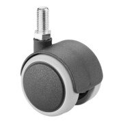 BS Rollen Kunststoffdoppelrolle D.50 mm Trgf. 50 kg m.Gew.stift M10 PA