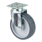 BS Rollen Lenkrolle A200.A80, mit Platte, Durchmesser 80, B 21mm, 50kg, Gummi