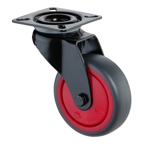 BS Rollen Lenkrolle A800.A85.03 mit Platte, Ø 75, B 25mm 60kg TPR