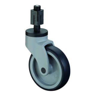 BS Rollen Lenkrolle C104.A81 Spreizbefestigung Ø 125 B 32mm 120kg Gummi