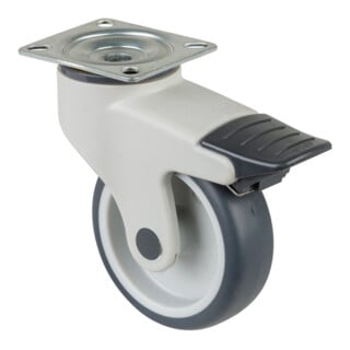 BS Rollen Lenkrolle C120.A81 Totalfeststeller Ø 100mm B 32mm 110kg Gummi