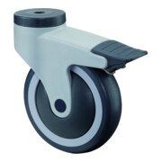 BS Rollen Lenkrolle C121.A82 mit Totalfeststeller mit Rückenloch, Ø 125 B 32mm, 120kg, Gummi