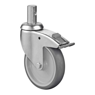BS Rollen Lenkrolle C122.A80 Totalfeststeller Ø 100 B 30mm 80kg Gummi