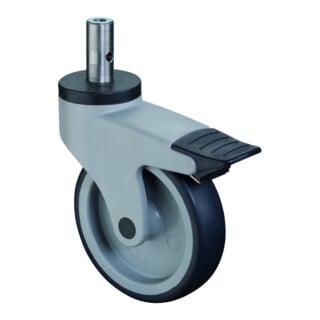 BS Rollen Lenkrolle C122.A81 Totalfeststeller Ø 125 B 32mm 120kg Gummi