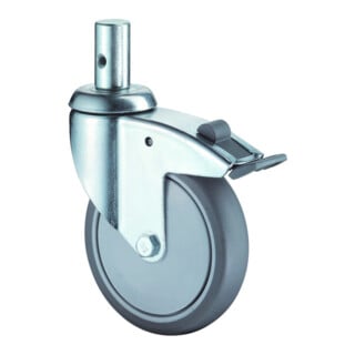 BS Rollen Lenkrolle C122.A85 Ø 100mm B 30mm 80kg Gummi Totalfeststeller
