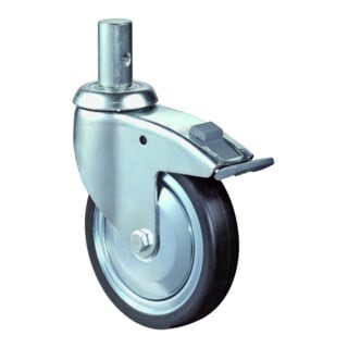 BS Rollen Lenkrolle C122.A89 Totalfeststeller Ø 125 B 32mm 100kg Gummi