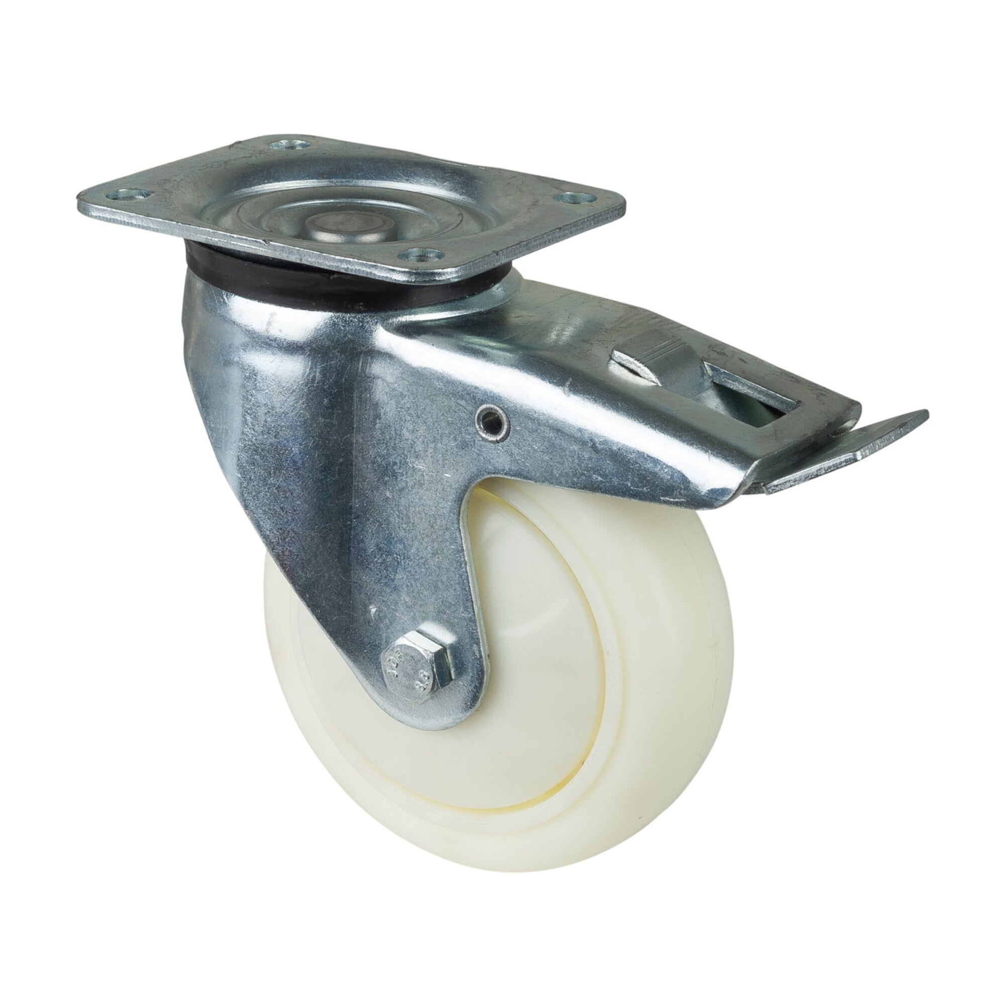 BS Rollen Lenkrolle D.150mm Trgf.650kg m.Festst.Ku.135x110mm weiß ; Industrial Quality Supplies