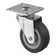 BS Rollen Lenkrolle D.50mm Trgf. 40kg m.Platte Gum.grau