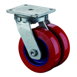BS Rollen Lenkrolle Doppelrolle S100.C11 Rad Ø 250mm Guss-Polyurethan