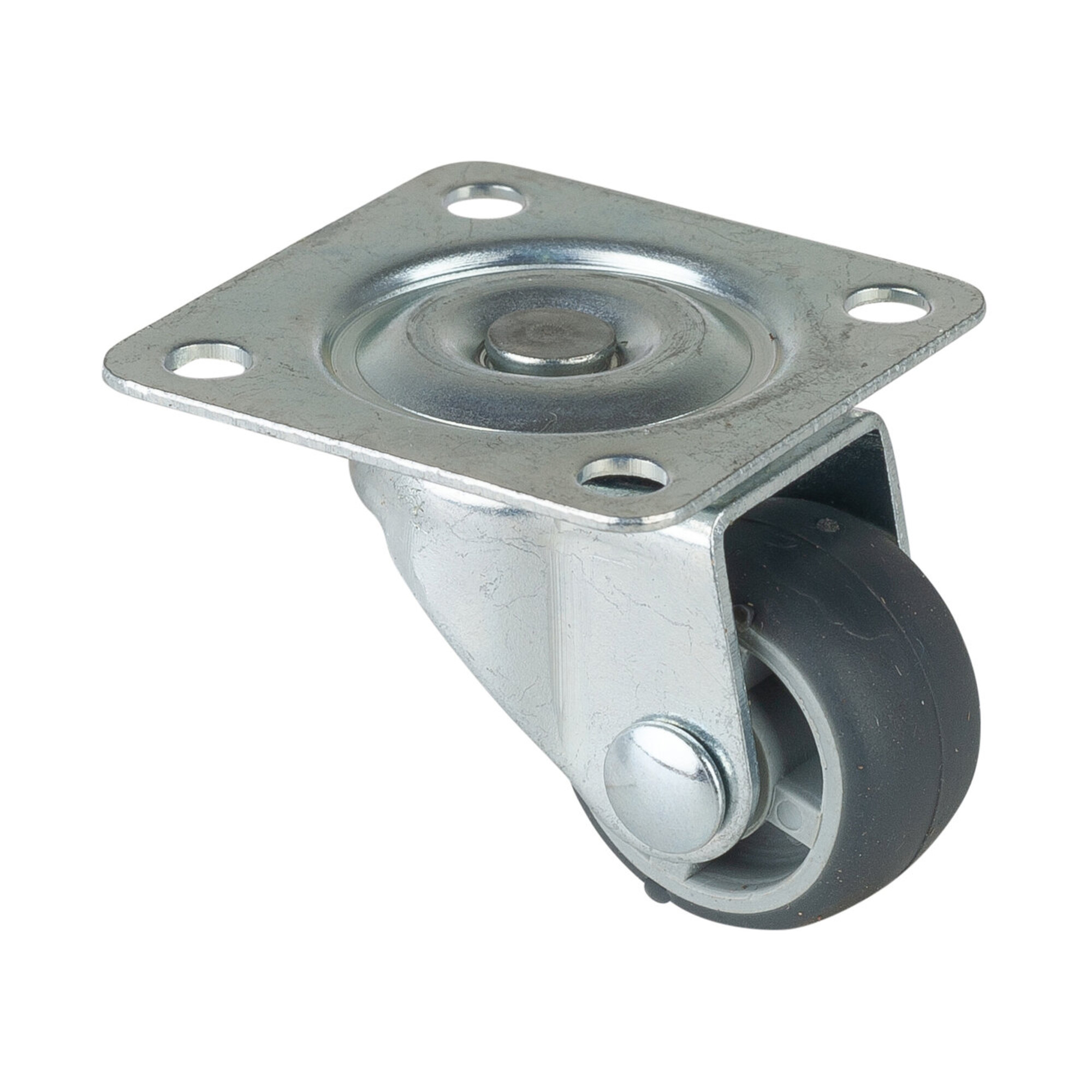 BS Rollen Lenkrolle F26, mit Platte, Durchmesser 25, B 13mm 15kg, Gummi