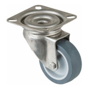 BS Rollen Lenkrolle G100.A80 mit Platte, Ø 50, B 18mm 40kg Gummi