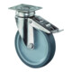 BS Rollen Lenkrolle G120.A80 mit Totalfeststeller mit Platte, Ø 125, B 28mm 70kg, Gummi-1