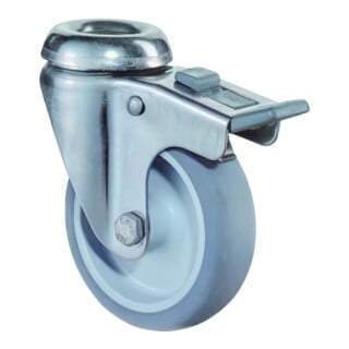 BS Rollen Lenkrolle G121.A80 Ø 75mm B 24mm 60kg Gummi grau