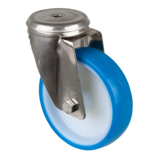 BS Rollen Lenkrolle H101.B32 Ø 150mm 200kg Edelstahl Polyurethan blau