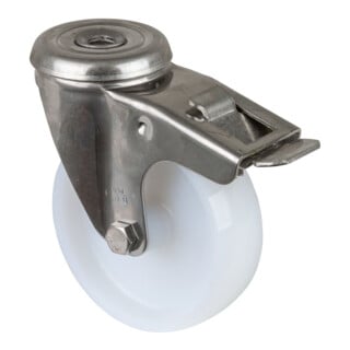 BS Rollen Lenkrolle H121.A90 Edelstahl Rad Ø 100mm 130kg Totalfeststeller