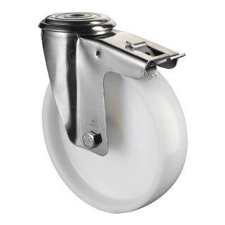 BS Rollen Lenkrolle H121.A90 Edelstahl Rad Ø 200mm 200kg Totalfeststeller