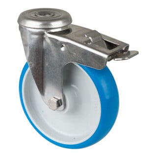 BS Rollen Lenkrolle H121.B32 Totalfeststeller Edelstahl Rad Ø 125mm 130kg