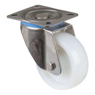 BS Rollen Lenkrolle HS100.A90 Ø 100mm 300kg Edelstahl Kunststoffrad