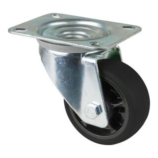 BS Rollen Lenkrolle L400.B44 80mm Gummi schwarz Platte