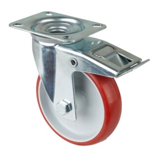 BS Rollen Lenkrolle L420.B31 Totalfeststeller Rad Ø 125mm 150kg Stahl verzinkt