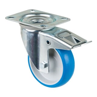 BS Rollen Lenkrolle L420.B36 Totalfeststeller Rad Ø 100mm 125kg Stahl verzinkt