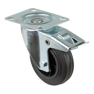 BS Rollen Lenkrolle L420.B40 mit Totalfeststeller Rad D 100mm 70kg, Stahl verzinkt