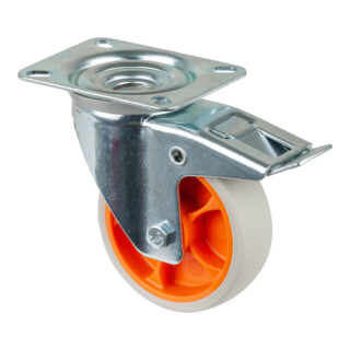 BS Rollen Lenkrolle L420.B44.02 Totalfeststeller Ø 100mm 110kg Stahl verzinkt