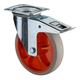 BS Rollen Lenkrolle L420.B44.02 Totalfeststeller Rad Ø 220mm 220kg Stahl verzinkt