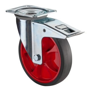 BS Rollen Lenkrolle L420.B44.03 mit Totalfeststeller Rad Ø 200mm 200kg Stahl verzinkt