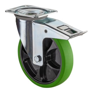 BS Rollen Lenkrolle L420.B44.04 Totalfeststeller Rad Ø 220mm 220kg Stahl verzinkt