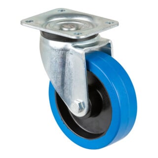 BS Rollen Lenkrolle L600.B61 Ø 160 B 42mm 300kg Elastikgummi blau