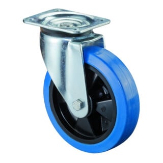BS Rollen Lenkrolle L600.B61 Ø 200 B 50mm 400kg Elastikreifen blau