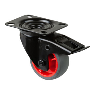BS Rollen Lenkrolle L820.B44.081.03 mit Platte, Ø 80 B 32mm, 100kg TPR
