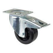 BS Rollen Lenkrolle mit Feststeller Elastikreifen schwarz Kunststoffelge Ø 125 mm