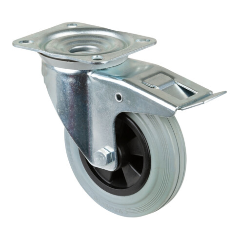 BS Rollen Lenkrolle mit Totalfeststeller, Durchmesser 160mm, L420.B46 135kg, Stahl