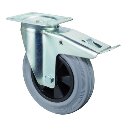 BS Rollen Lenkrolle mit Totalfeststeller, Durchmesser 200mm, L420.B46 205kg, Stahl