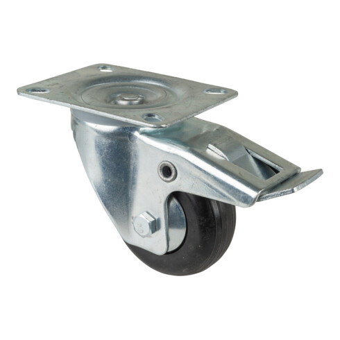 BS Rollen Lenkrolle mit Totalfeststeller, Durchmesser 80mm, L420.B40 100kg, Stahl