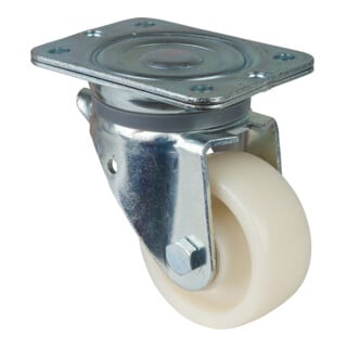 BS Rollen Lenkrolle N100.B10, mit Platte, Durchmesser 100, B 45mm 500kg, Kunststoff