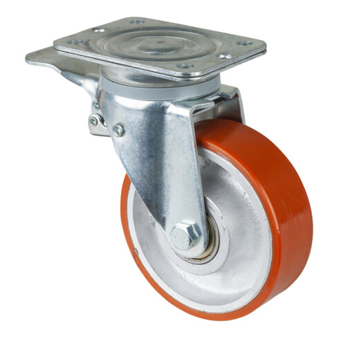 BS Rollen Lenkrolle N120.C10, m.Totalfestst. m.Platte, Ø 150, B 40mm