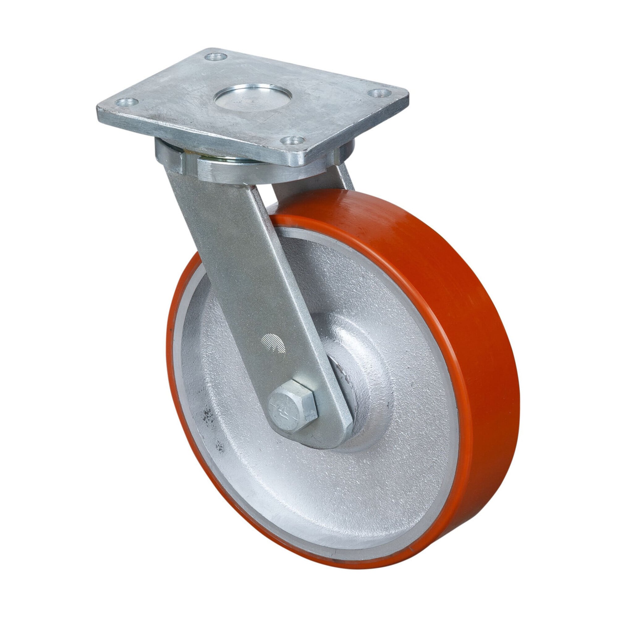 BS Rollen Lenkrolle RR100.C10, m. Platte, Durchmesser 300, B 75mm 2000kg, Guss-Polyurethan