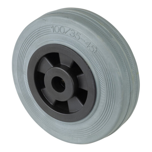 BS Rollen Rad, Raddurchmesser 100, B46 grau, Achs, Durchmesser 12 70kg