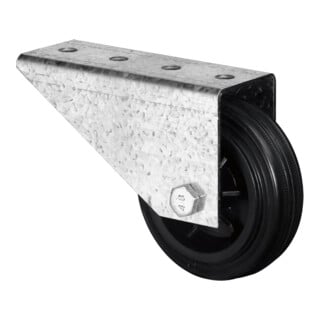 BS Rollen Roue de support E31 Ø 80 mm avec plaque Caoutchouc noir