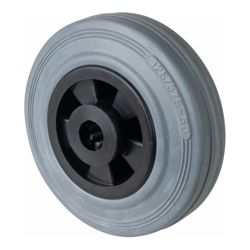 BS Rollen Roue, diamètre 125, B46 gris, axe diamètre 15, 100kg