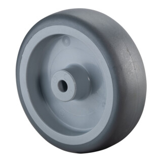BS Rollen Roue en caoutchouc Ø 75 mm, plastique, gris, capacité 60 kg, palier lisse