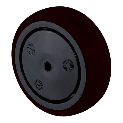 BS Rollen Roue en caoutchouc 75 mm noir Corps de roue plastique noir, KL
