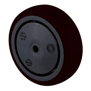 BS Rollen Roue en caoutchouc 75 mm noir Corps de roue plastique noir, KL