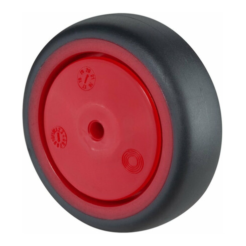 BS Rollen Roue en caoutchouc A85.F003, diamètre 75 gris, axe diamètre 6, 60kg